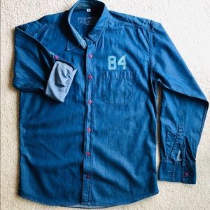 Blue Shirt - JEANS LOOK